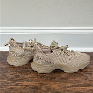 Steve Madden Tan Chunky Sneakers with Knit Upper